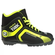 Ботинки лыжные TREK Blazzer1 NNN, цвет чёрный, лого лайм неон, размер 35 Trek .