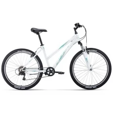 Велосипед FORWARD IRIS 26 1.0 (26" 6 ск. рост. 17") 2022, сиреневый/зеленый, RBK22FW26736
